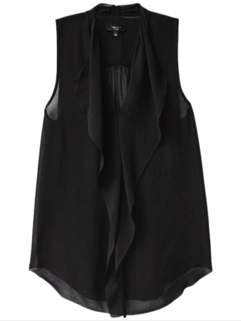 Babaton Ainsley Blouse Women Small Black 100 Silk Sleeveless Ruffle